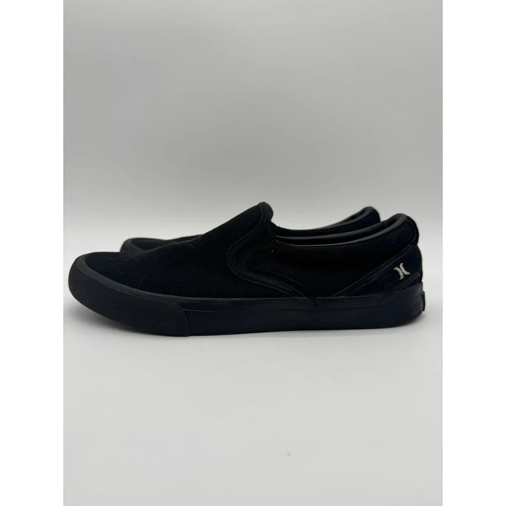 Hurley Arlo Slip On Shoes Men's Size 9 Black Casual‎ Canvas Sneakers
